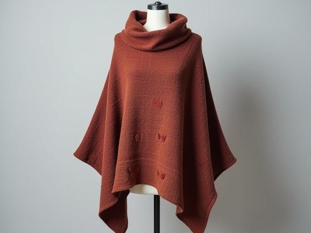 Poncho de lana con diseño único de la Maestra Elena